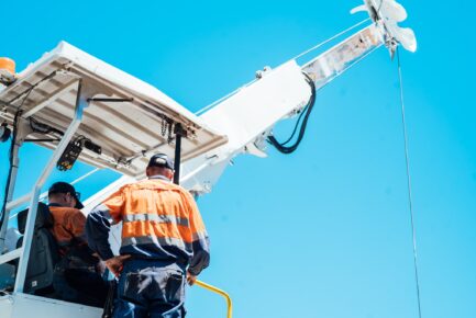 Two Men in A Crane — Diesel Mechanic in Yandina, QLD