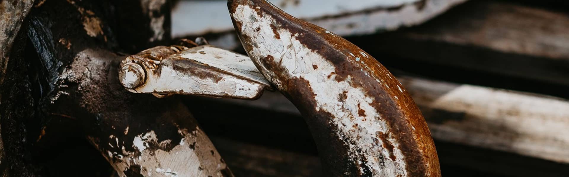 White Rusty Crane Hook — Diesel Mechanic in Gladstone, QLD